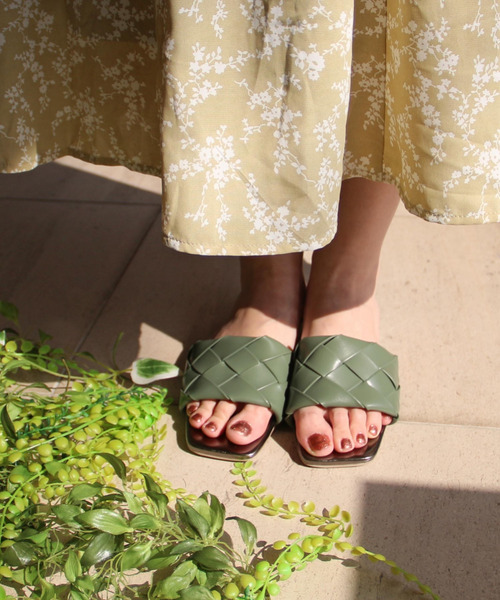 Bridget Birkin（ブリジットバーキン）の「【Bridget Birkin】メッシュローヒールミュール(522303)（サンダル・レディース・ベージュ/ブラック/グリーン/ホワイト・L/S/LL/M）」の4枚目の写真