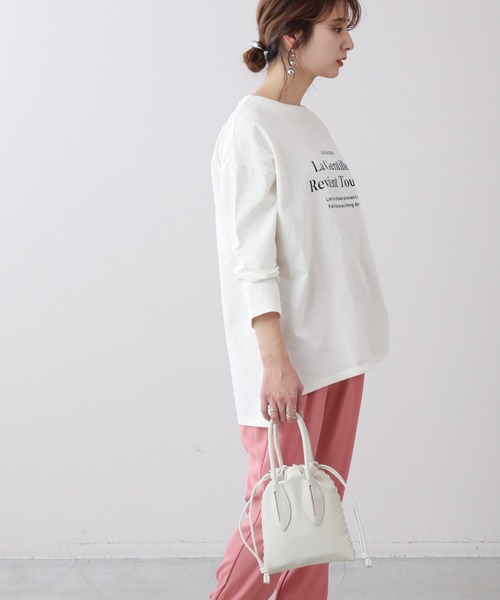 frames RAY CASSIN（フレームスレイカズン）の「WEB限定 前後差ロゴプリントロンT（Tシャツ/カットソー・レディース・キナリ/オフホワイト・FREE）」の17枚目の写真