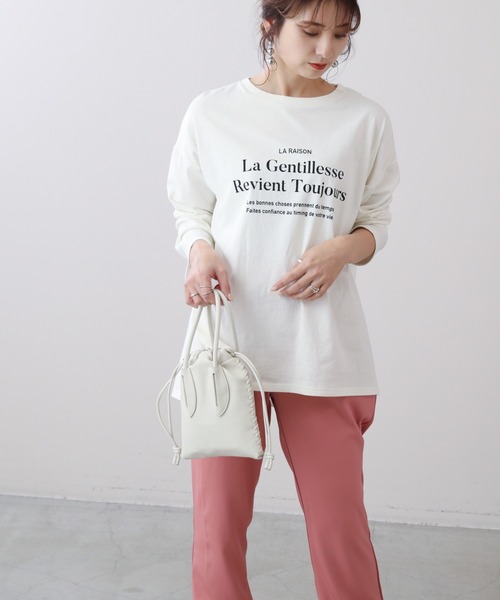 frames RAY CASSIN（フレームスレイカズン）の「WEB限定 前後差ロゴプリントロンT（Tシャツ/カットソー・レディース・キナリ/オフホワイト・FREE）」の18枚目の写真