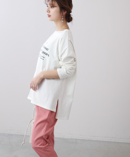 frames RAY CASSIN（フレームスレイカズン）の「WEB限定 前後差ロゴプリントロンT（Tシャツ/カットソー・レディース・キナリ/オフホワイト・FREE）」の19枚目の写真