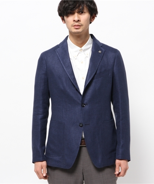 TAGLIATORE（タリアトーレ）の「TAGLIATORE / “TORNEO 3B” リネン × シルク ホップサック（テーラードジャケット・メンズ・インディゴブルー・42/44/46/48）」の8枚目の写真