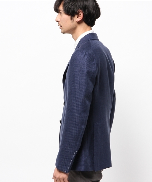 TAGLIATORE（タリアトーレ）の「TAGLIATORE / “TORNEO 3B” リネン × シルク ホップサック（テーラードジャケット・メンズ・インディゴブルー・42/44/46/48）」の4枚目の写真
