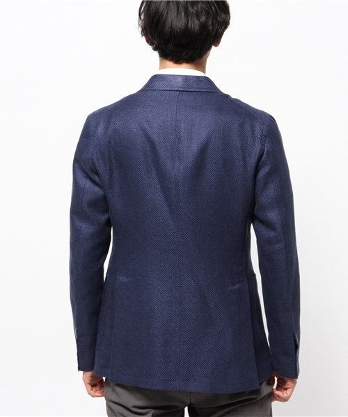 TAGLIATORE（タリアトーレ）の「TAGLIATORE / “TORNEO 3B” リネン × シルク ホップサック（テーラードジャケット・メンズ・インディゴブルー・42/44/46/48）」の10枚目の写真