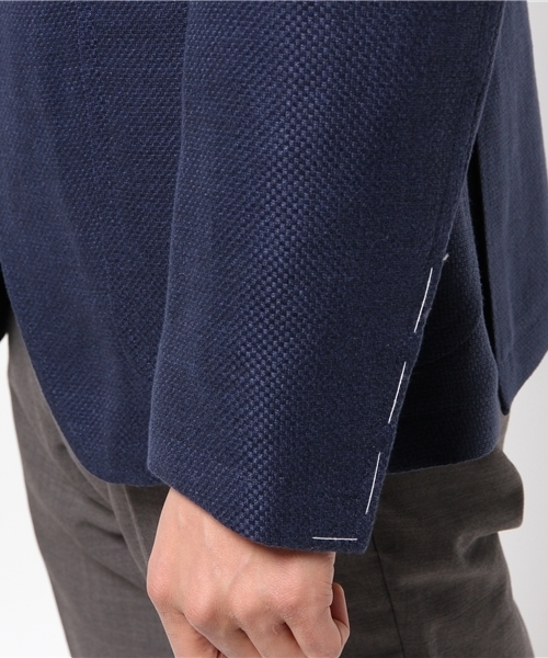 TAGLIATORE（タリアトーレ）の「TAGLIATORE / “TORNEO 3B” リネン × シルク ホップサック（テーラードジャケット・メンズ・インディゴブルー・42/44/46/48）」の7枚目の写真