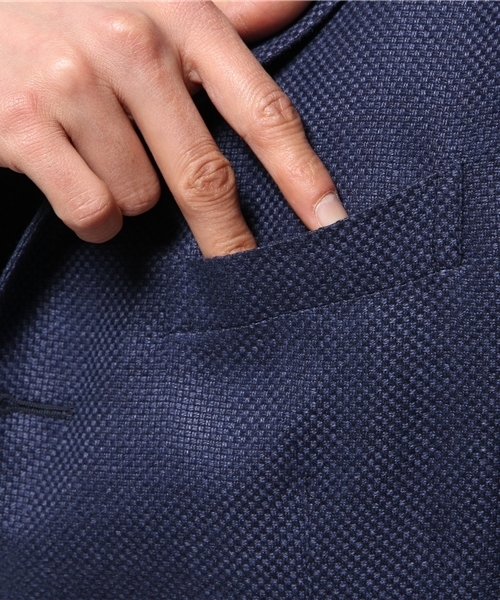 TAGLIATORE（タリアトーレ）の「TAGLIATORE / “TORNEO 3B” リネン × シルク ホップサック（テーラードジャケット・メンズ・インディゴブルー・42/44/46/48）」の6枚目の写真