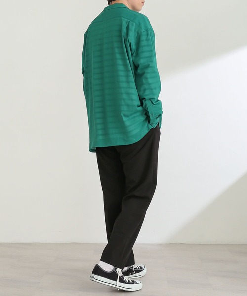 SENSE OF PLACE by URBAN RESEARCH(センスオブプレイスバイアーバンリサーチ)の「『ユニセックス』シアーヨウリュウオープンカラーシャツA(シャツ/ブラウス・メンズ・ネイビー/グリーン/ライトベージュ/ブルー・LARGE/MEDIUM)」の20枚目の写真