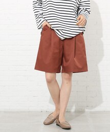 ◆【S-L】タックハーフパンツ