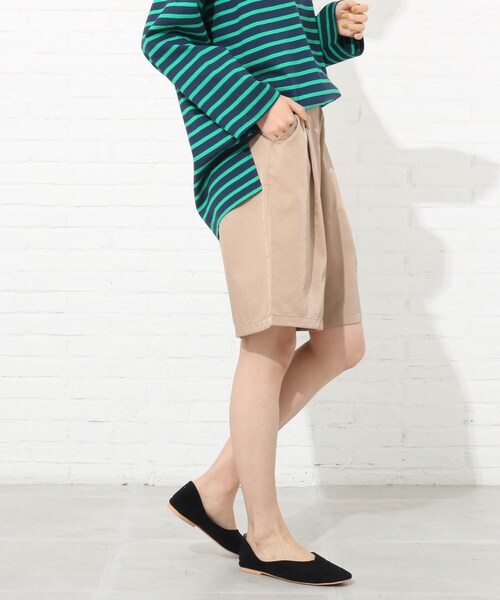 Cutie Blonde（キューティーブロンド）の「◆【S-L】タックハーフパンツ（その他パンツ・レディース・ブラック/サンドベージュ/ダークオレンジ・01/02/03）」の5枚目の写真