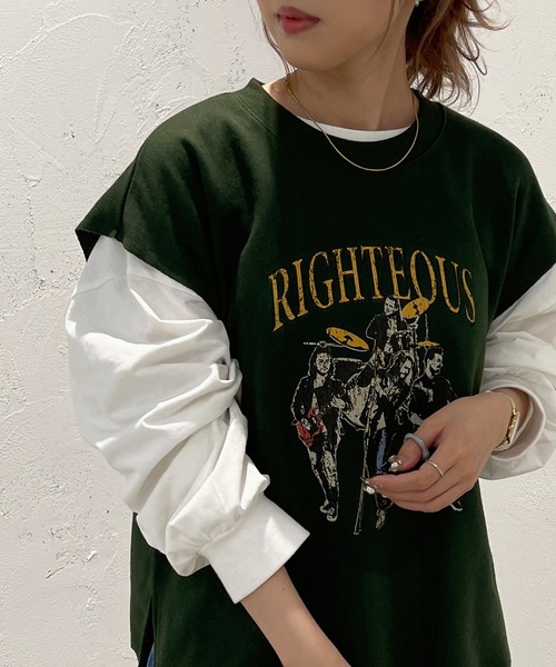 apres jour mignon（アプレジュールミニョン）の「スウェットベスト【ZOZOTOWN限定アイテム】（ベスト・レディース・ブラック/グリーン/ナチュラル・X-LARGE/フリー）」の3枚目の写真