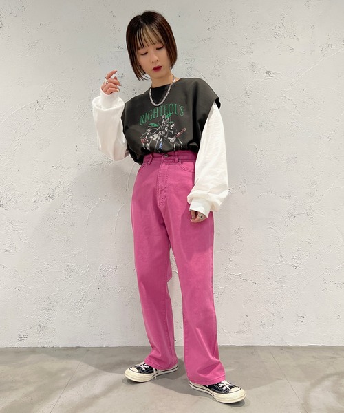 apres jour mignon（アプレジュールミニョン）の「スウェットベスト【ZOZOTOWN限定アイテム】（ベスト・レディース・ブラック/グリーン/ナチュラル・X-LARGE/フリー）」の8枚目の写真