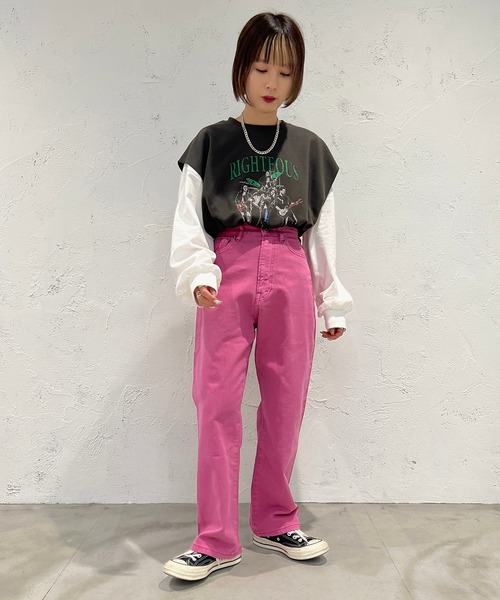 apres jour mignon（アプレジュールミニョン）の「スウェットベスト【ZOZOTOWN限定アイテム】（ベスト・レディース・ブラック/グリーン/ナチュラル・X-LARGE/フリー）」の9枚目の写真