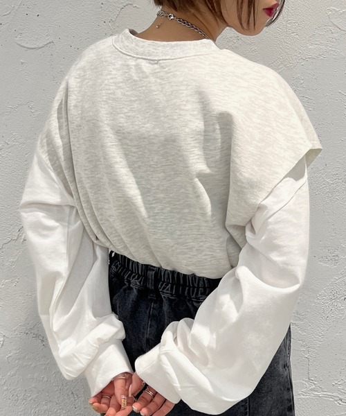 apres jour mignon（アプレジュールミニョン）の「スウェットベスト【ZOZOTOWN限定アイテム】（ベスト・レディース・ブラック/グリーン/ナチュラル・X-LARGE/フリー）」の11枚目の写真