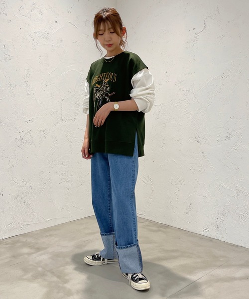 apres jour mignon（アプレジュールミニョン）の「スウェットベスト【ZOZOTOWN限定アイテム】（ベスト・レディース・ブラック/グリーン/ナチュラル・X-LARGE/フリー）」の18枚目の写真