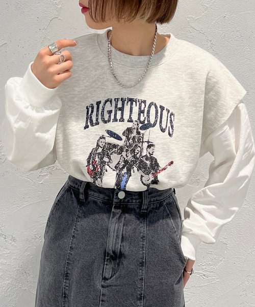 apres jour mignon（アプレジュールミニョン）の「スウェットベスト【ZOZOTOWN限定アイテム】（ベスト・レディース・ブラック/グリーン/ナチュラル・X-LARGE/フリー）」の4枚目の写真