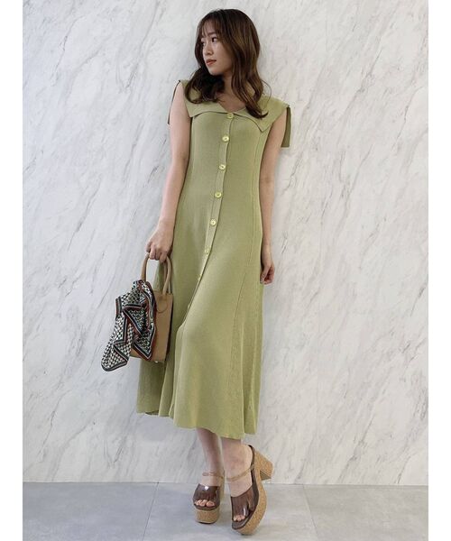 dazzlin（ダズリン）の「セーラーカラーリブニットワンピース