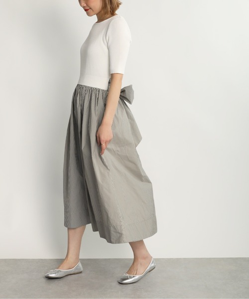 PICCIN（ピッチン）の「ストライプ切替バックリボンワンピース（ワンピース・レディース・ブラック/オフホワイト・M）」の16枚目の写真