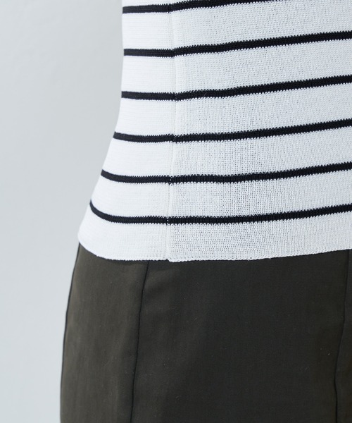 natural couture（ナチュラルクチュール）の「WEB限定カラー有り/リバイバルアイテム/袖口配色スカラップ7分袖強撚ニット（ニット/セーター・レディース・オフホワイト/ライトベージュ/ブルー/ネイビー/ピンク/その他1/その他2・FREE）」の21枚目の写真