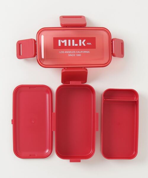 MILKFED.（ミルクフェド）の「LIFE STYLE｜LOGO TOW TIERED LUNCH BOX RED（お弁当箱・レディース・レッド・ONE SIZE）」の4枚目の写真