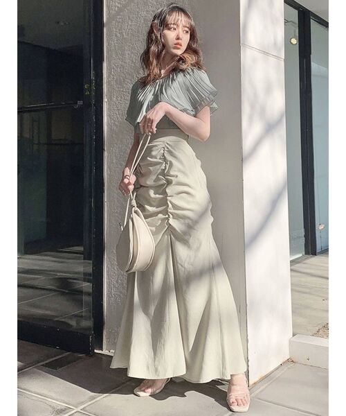 dazzlin（ダズリン）の「ダブルギャザーストレートスカート（スカート・レディース・ブラック/グリーン/アイボリー・SMALL/MEDIUM）」の7枚目の写真