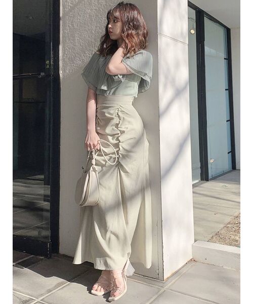 dazzlin（ダズリン）の「ダブルギャザーストレートスカート（スカート・レディース・ブラック/グリーン/アイボリー・SMALL/MEDIUM）」の8枚目の写真