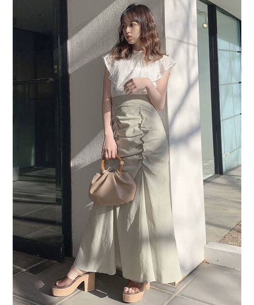 dazzlin（ダズリン）の「ダブルギャザーストレートスカート（スカート・レディース・ブラック/グリーン/アイボリー・SMALL/MEDIUM）」の10枚目の写真