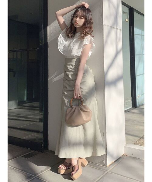 dazzlin（ダズリン）の「ダブルギャザーストレートスカート（スカート・レディース・ブラック/グリーン/アイボリー・SMALL/MEDIUM）」の11枚目の写真