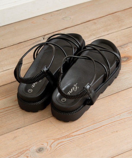 ANGIE（アンジー）の「プラットフォームストラップサンダル（サンダル・レディース・ブラック系/ブラック/ベージュ系・SMALL/X-LARGE/MEDIUM/LARGE）」の9枚目の写真