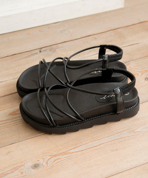 ANGIE（アンジー）の「プラットフォームストラップサンダル（サンダル・レディース・ブラック系/ブラック/ベージュ系・SMALL/X-LARGE/MEDIUM/LARGE）」の10枚目の写真