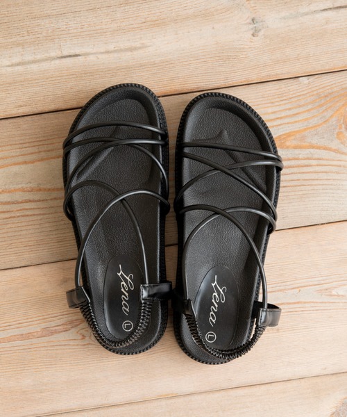 ANGIE（アンジー）の「プラットフォームストラップサンダル（サンダル・レディース・ブラック系/ブラック/ベージュ系・SMALL/X-LARGE/MEDIUM/LARGE）」の8枚目の写真