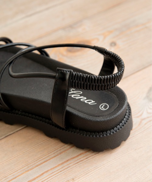 ANGIE（アンジー）の「プラットフォームストラップサンダル（サンダル・レディース・ブラック系/ブラック/ベージュ系・SMALL/X-LARGE/MEDIUM/LARGE）」の12枚目の写真