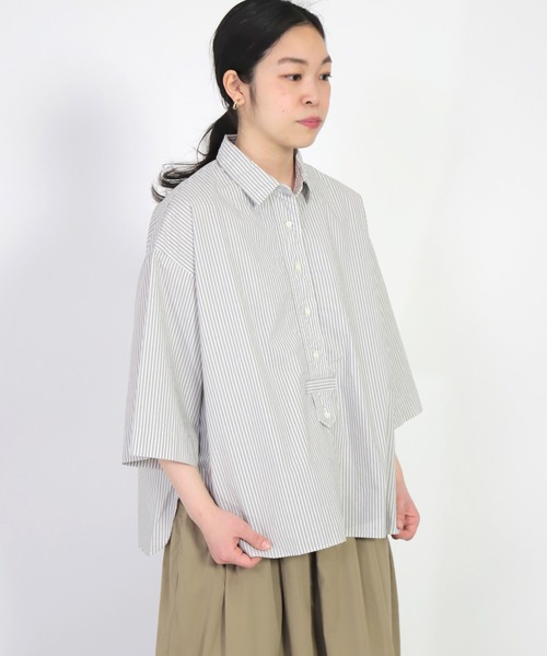 FABRIQUE en Planete terre（ファブリケアンプラネテール）の「[ FABRIQUE en Planete terre ]　Shirt（シャツ/ブラウス・レディース・グレー系その他/パープル系その他・38）」の4枚目の写真