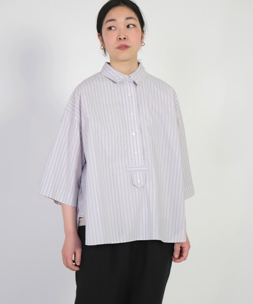 FABRIQUE en Planete terre（ファブリケアンプラネテール）の「[ FABRIQUE en Planete terre ]　Shirt（シャツ/ブラウス・レディース・グレー系その他/パープル系その他・38）」の3枚目の写真