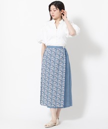 別注 O'Neil of Dublin × リバティ コラボレーション リネンキルトスカート ロング 83cm