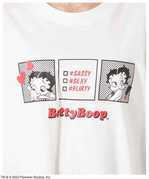 Mac-House(マックハウス)の「Betty Boop プリントビッグシルエットTシャツ(Tシャツ/カットソー・レディース・ホワイト/パープル/グレー・フリー)」の13枚目の写真
