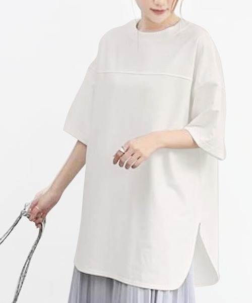 Amulet(アミュレット)の「サイドスリットカットソー(Tシャツ/カットソー・レディース・ブラック/ブルー/ホワイト・FREE)」の11枚目の写真
