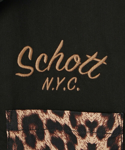 schott（ショット）の「ANIMAL PRINT COMBI SHIRT/アニマルプリント コンビシャツ（シャツ/ブラウス・メンズ・ブラック/カーキ・MEDIUM/LARGE/XX-LARGE/X-LARGE/2XL）」の7枚目の写真