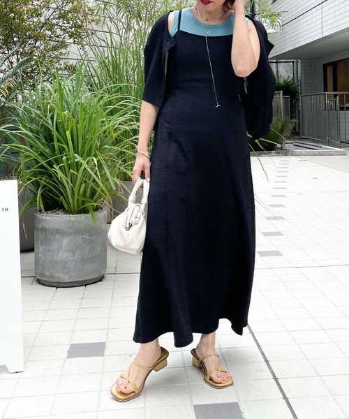 archives（アルシーヴ）の「フクレジャガードパイピングキャミワンピース（ワンピース・レディース・ブラック/イエロー/アイボリー/オレンジ・MEDIUM）」の19枚目の写真