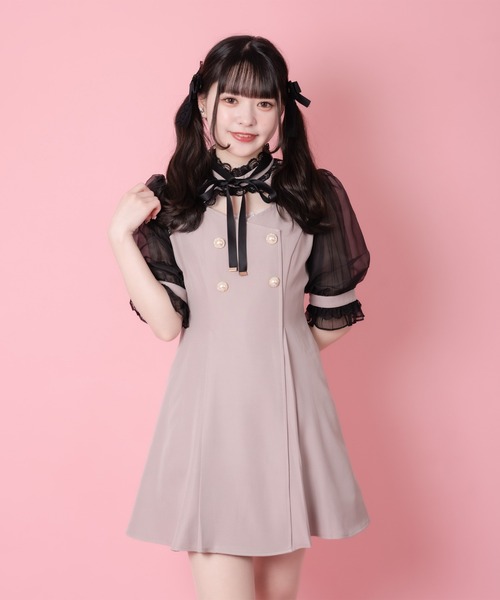 【新品未使用】archivioピンク ハイネック ワンピース ROJITA（ロジータ）の「デコルテ開きハイネックワンピース