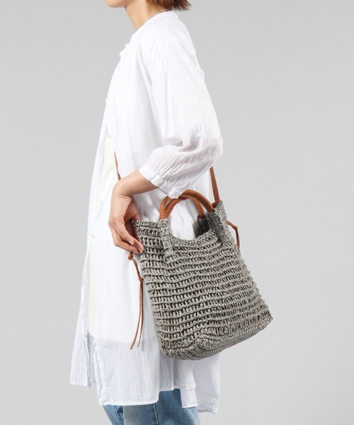 studio CLIP（スタディオクリップ）の「雑材ワイドハンドルバッグ（トートバッグ・レディース・ベージュ/グレー・FREE）」の7枚目の写真