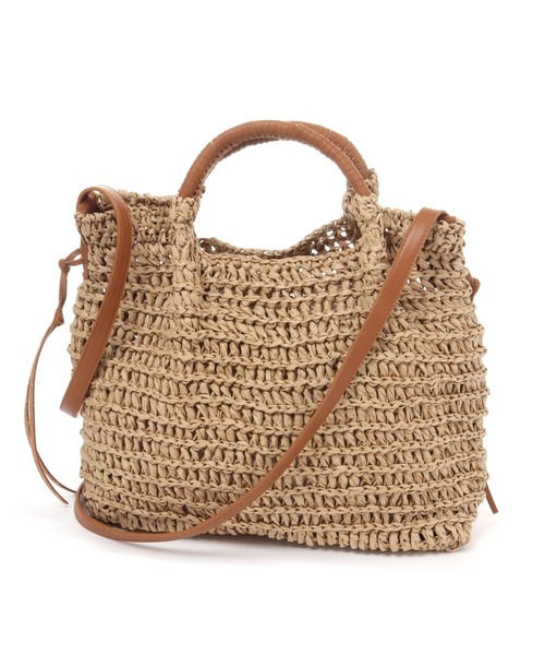 studio CLIP（スタディオクリップ）の「雑材ワイドハンドルバッグ（トートバッグ・レディース・ベージュ/グレー・FREE）」の3枚目の写真