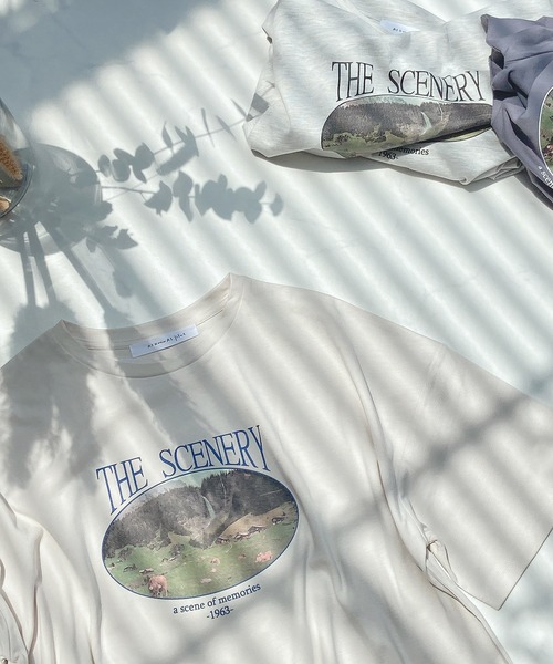 AS KNOW AS plus（アズノゥアズプラス）の「●vintageフォトＴシャツ（Tシャツ/カットソー・レディース・ライトブルー/オートミール/キナリ・FREE）」の6枚目の写真