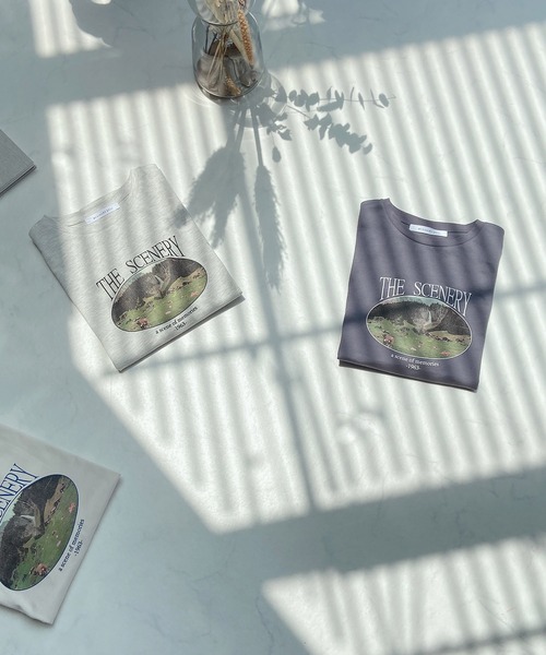 AS KNOW AS plus（アズノゥアズプラス）の「●vintageフォトＴシャツ（Tシャツ/カットソー・レディース・ライトブルー/オートミール/キナリ・FREE）」の8枚目の写真