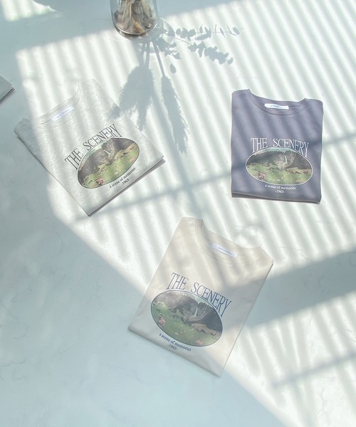 AS KNOW AS plus（アズノゥアズプラス）の「●vintageフォトＴシャツ（Tシャツ/カットソー・レディース・ライトブルー/オートミール/キナリ・FREE）」の15枚目の写真