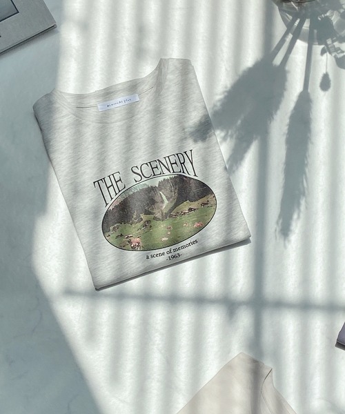 AS KNOW AS plus（アズノゥアズプラス）の「●vintageフォトＴシャツ（Tシャツ/カットソー・レディース・ライトブルー/オートミール/キナリ・FREE）」の13枚目の写真