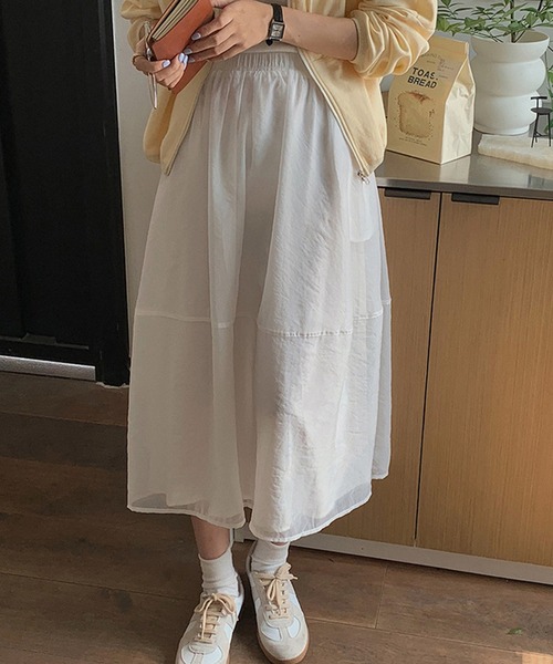 TeddyShop（テディショップ）の「レディース きれいめオーガンジーフレアスカート（スカート・レディース・ホワイト/ブラック/ベージュ系その他/クリーム/グリーン/ブルー/ピンク/ブラウン/ダークブラウン・ONE SIZE）」の11枚目の写真