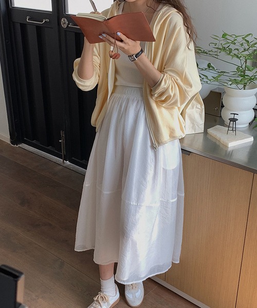 TeddyShop（テディショップ）の「レディース きれいめオーガンジーフレアスカート（スカート・レディース・ホワイト/ブラック/ベージュ系その他/クリーム/グリーン/ブルー/ピンク/ブラウン/ダークブラウン・ONE SIZE）」の12枚目の写真
