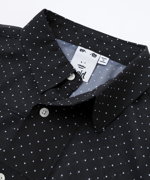 X-girl（エックスガール）の「CHIFFON SEAM DETAIL SHIRT/シフォン シースルーシャツ（シャツ/ブラウス・レディース・ブラック/ベージュ・S/M）」の6枚目の写真