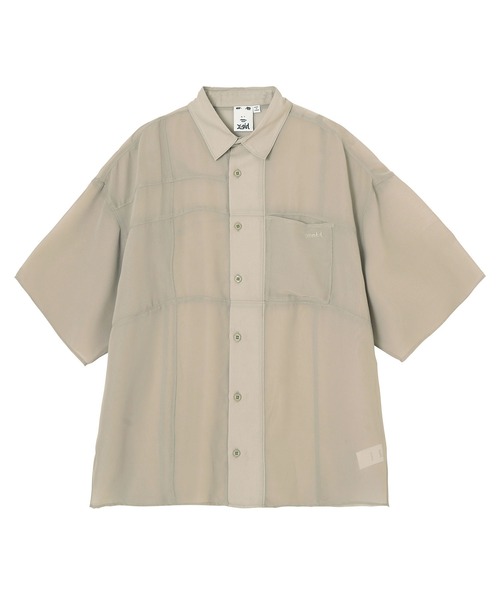 X-girl（エックスガール）の「CHIFFON SEAM DETAIL SHIRT