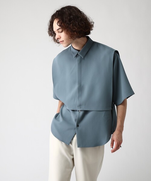 tk.TAKEO KIKUCHI(ティーケータケオキクチ)の「◆リアルレイヤード2WAYシャツ(シャツ/ブラウス・メンズ・ブラック/ライトグリーン/ライトベージュ・01/02/03)」の8枚目の写真