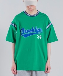 improves | USコットン カレッジロゴ 刺しゅう ラインリブ 半袖Tシャツ(Tシャツ/カットソー)